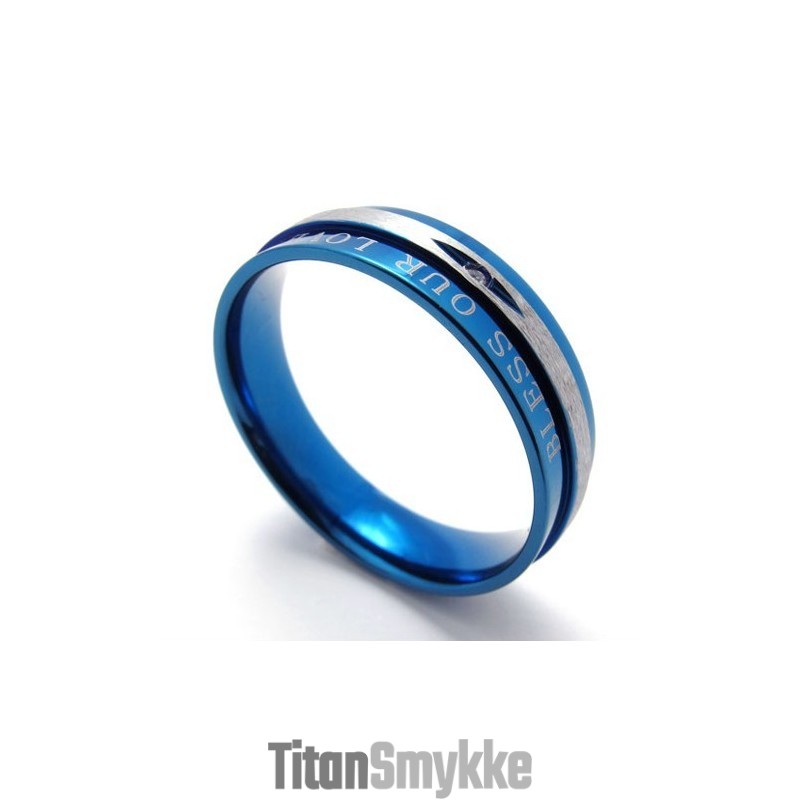 Diamant Blå Titanium Ring