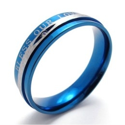 Diamant Blå Titanium Ring