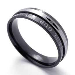 Diamant Sort Titanium Ring