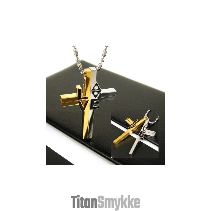 Cool Man Love Cross Pure Titanium Vedhæng Gave