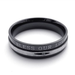 Diamant Sort Titanium Ring