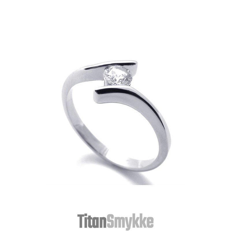 Diamant Titaniumring Til Kvinder