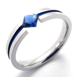 Blå Diamant Titaniumring