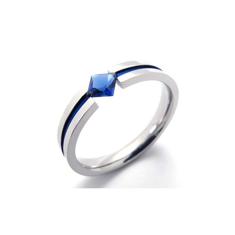 Blå Diamant Titaniumring