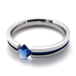 Blå Diamant Titaniumring