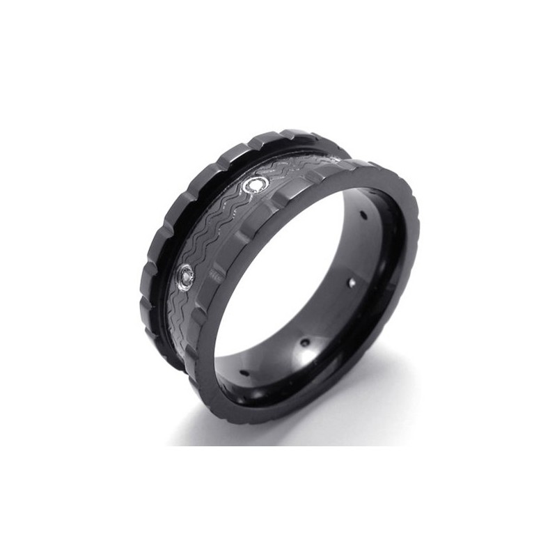 Sort Diamant Titaniumring