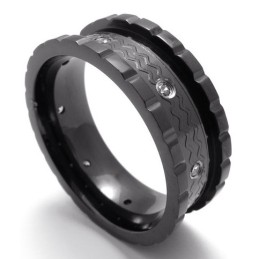 Sort Diamant Titaniumring