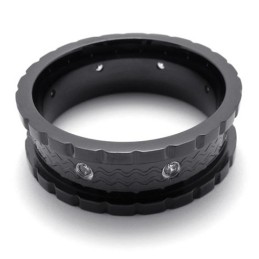 Sort Diamant Titaniumring