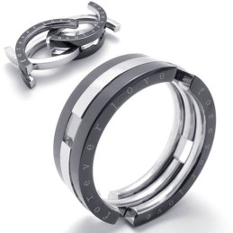 Puslespil Sort Titanium Ring