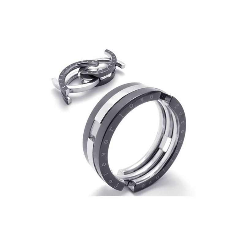 Puslespil Sort Titanium Ring Puslespil Sort Titanium Ring