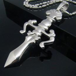 Cool Man Shining Sword Cross Pure Titanium Halskæde Vedhæng