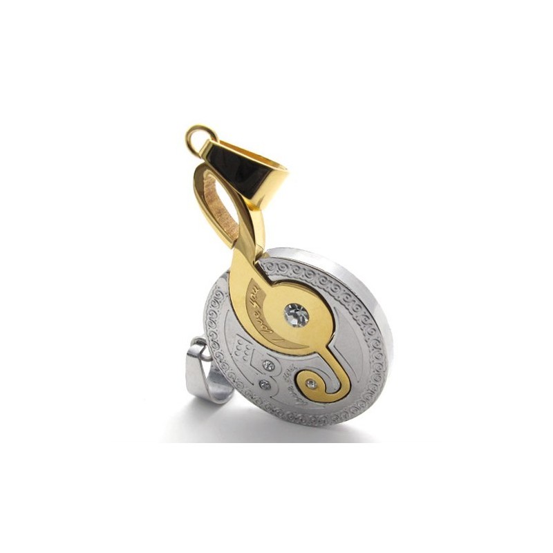 Guld Vedhæng Med Diamanter Og Titanium