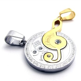 Guld Vedhæng Med Diamanter Og Titanium