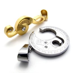 Guld Vedhæng Med Diamanter Og Titanium