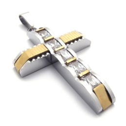 Guld Accent Kors Diamant Titanium Kors Vedhæng