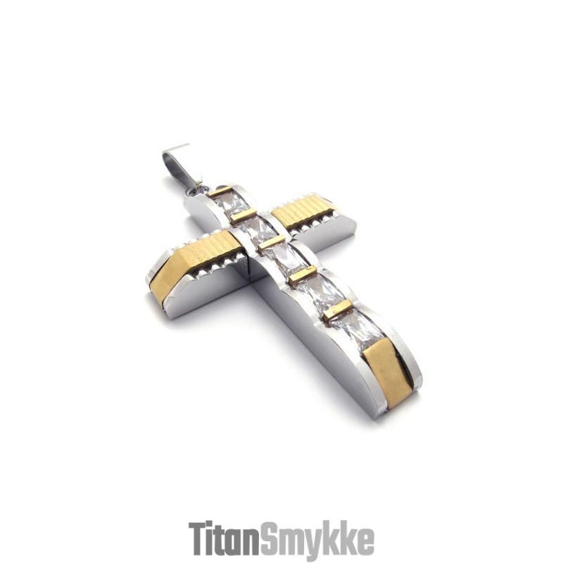 Guld Accent Kors Diamant Titanium Kors Vedhæng Guld Accent Kors Diamant Titanium Kors Vedhæng