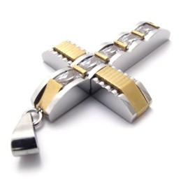 Guld Accent Kors Diamant Titanium Kors Vedhæng
