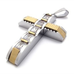 Guld Accent Kors Diamant Titanium Kors Vedhæng