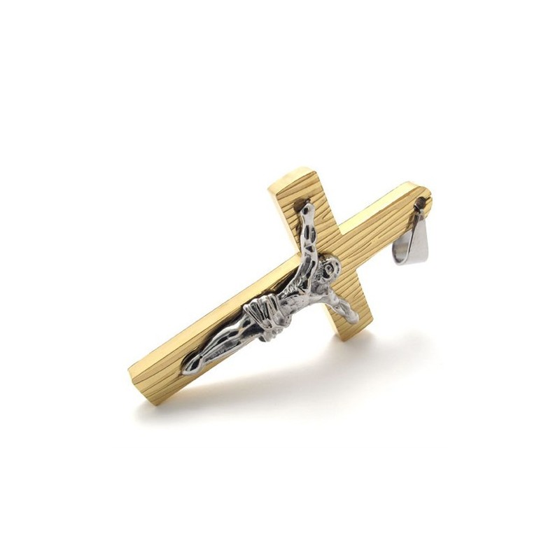 Jesus Guld Titanium Kors Vedhæng