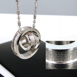 Man 2 Hoop Cross Bible Pure Titanium Vedhæng Halskæde