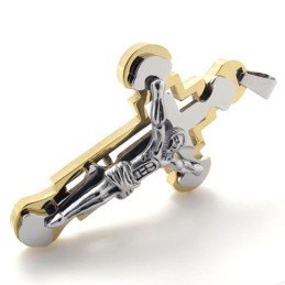 Jesus Guld Titanium Kors Vedhæng