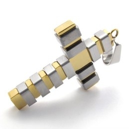 Guld Titanium Kors Vedhæng