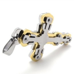 Guld Titanium Kors Vedhæng