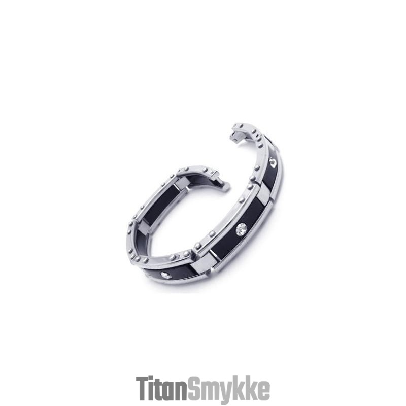 Herre Sort Sølv Ren Titanium Armbånd Gummi Armbånd Herre Sort Sølv Ren Titanium Armbånd Gummi Armbånd