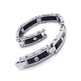 Herre Sort Sølv Ren Titanium Armbånd Gummi Armbånd