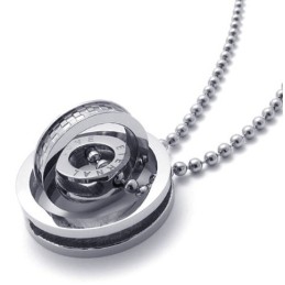Sølv Accent Flere Ringe Elskere Titanium Vedhæng