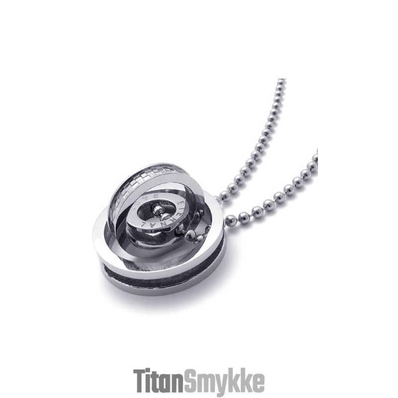 Sølv Accent Flere Ringe Elskere Titanium Vedhæng