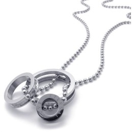 Sølv Accent Flere Ringe Elskere Titanium Vedhæng