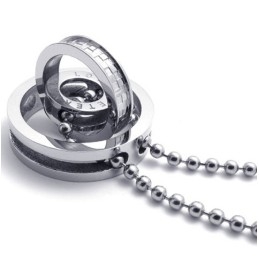 Sølv Accent Flere Ringe Elskere Titanium Vedhæng
