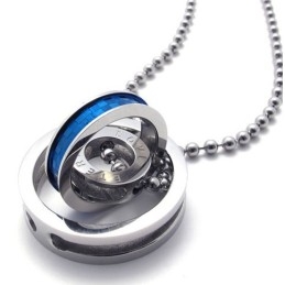 Blå Accent Flere Ringe Elsker Titanium Vedhæng