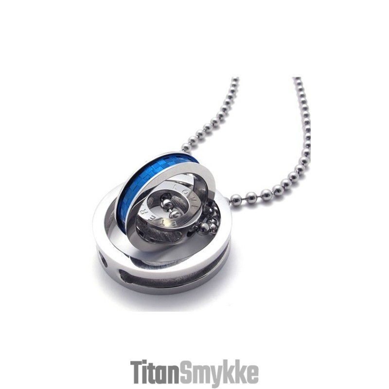 Blå Accent Flere Ringe Elsker Titanium Vedhæng