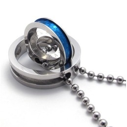 Blå Accent Flere Ringe Elsker Titanium Vedhæng