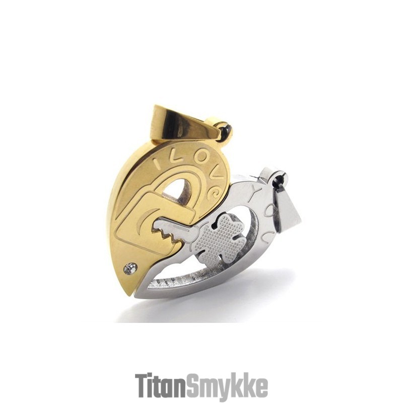 Titanium Vedhæng Med Guld Accent