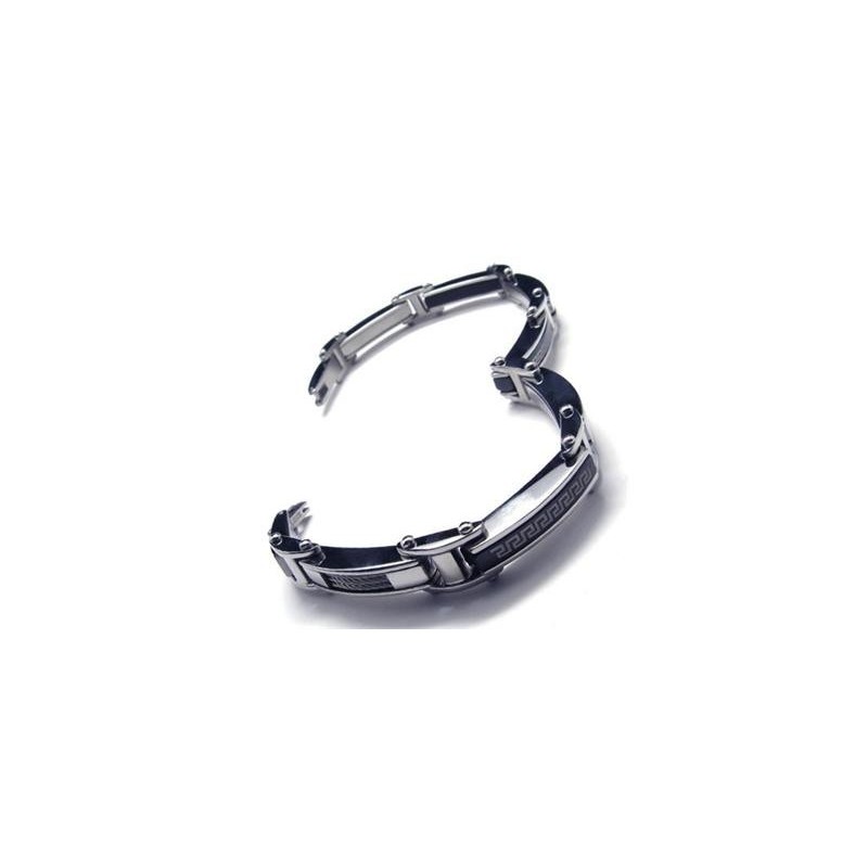 Herrearmbånd I Sort Sølv Med Vedhæng I Ren Titanium Til Drenge Herrearmbånd I Sort Sølv Med Vedhæng I Ren Titanium Til Drenge