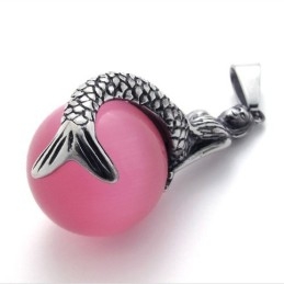 Havfrue-Sten I Titanium Vedhæng