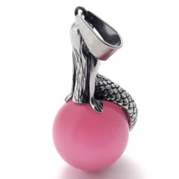 Havfrue-Sten I Titanium Vedhæng