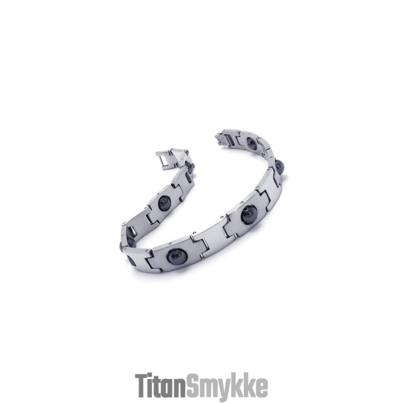 Herre Drenge Sølv Sort Ren Titanium Magnetisk Armbånd Herre Drenge Sølv Sort Ren Titanium Magnetisk Armbånd