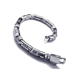 Herre Charm Sølv 316L Ren Titanium Armbånd
