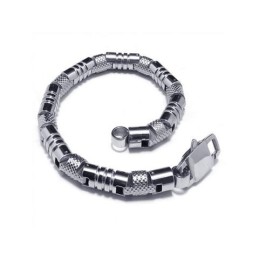 Herre Charm Sølv 316L Ren Titanium Armbånd