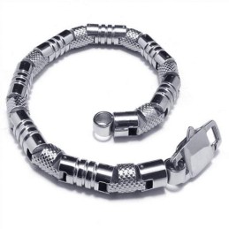 Herre Charm Sølv 316L Ren Titanium Armbånd