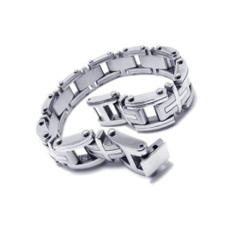 Herrearmbånd Med Kors I Sølv Og Ren Titanium Til Drenge