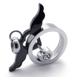 Sort Engel Titanium Vedhæng