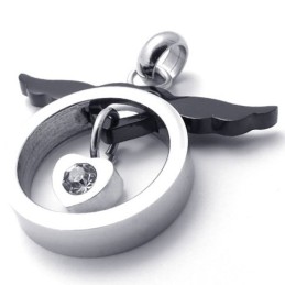 Sort Engel Titanium Vedhæng