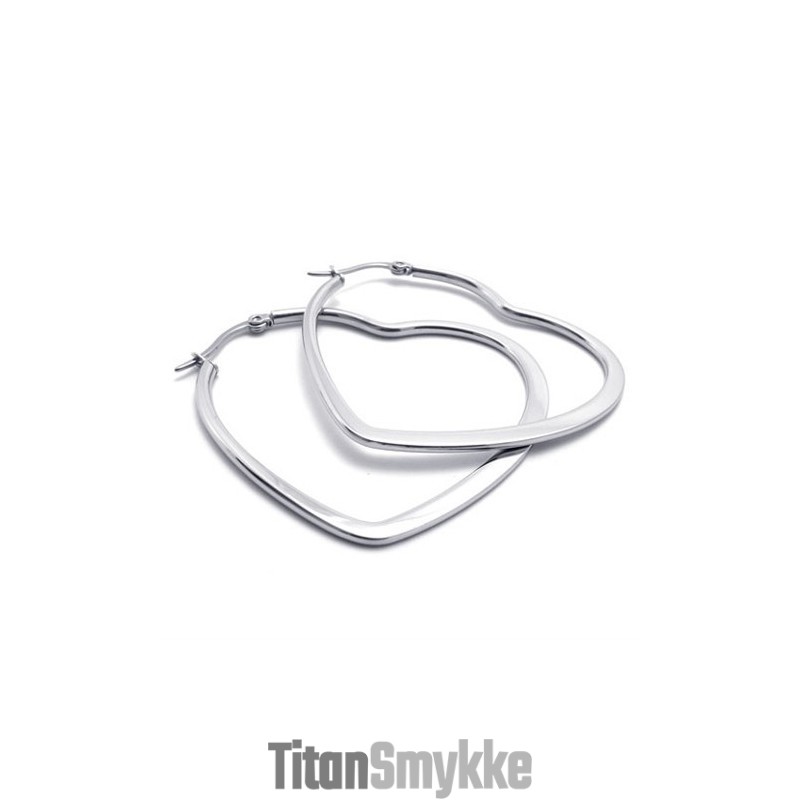 Hjerte Titanium Øreringe