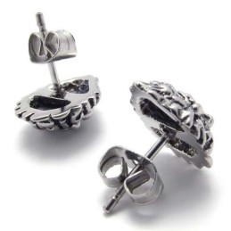Røde Diamant Løve Titanium Øreringe