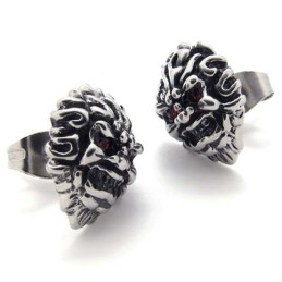 Røde Diamant Løve Titanium Øreringe